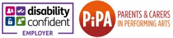 Disability Confident Employer / Parents and Carers is Performing Arts - logos Disability Confident Employer / Parents and Carers is Performing Arts - logos
